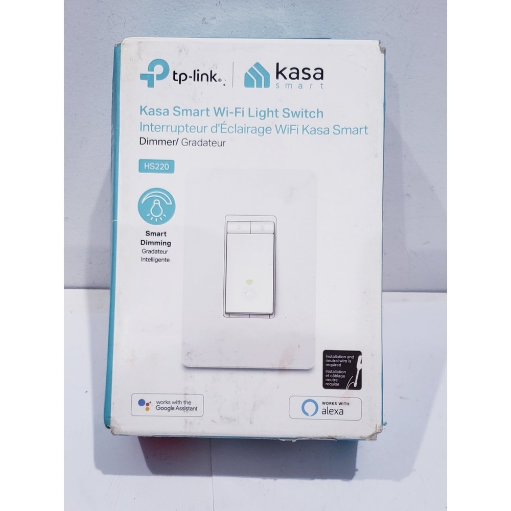 TP-Link Kasa Smart Wi-Fi Single Pole Light Switch Dimmer HS220.